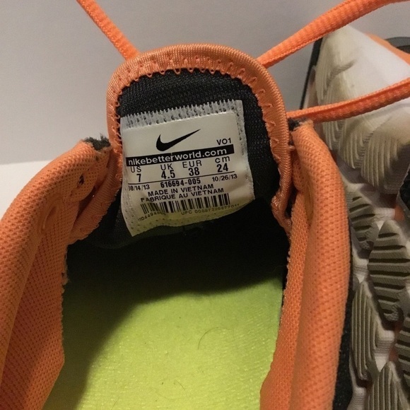 Nike Training Flex Supreme Fitsole Running Athletic Shoe Gray and Orange Size 7 - Picture 5 of 10